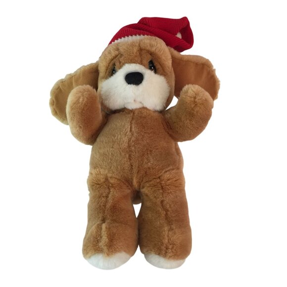 Vtg Applause Sad Sam Puppy Dog 16" Plush Christmas Santa Hat Stuffed Animal 1986 - Picture 6 of 9